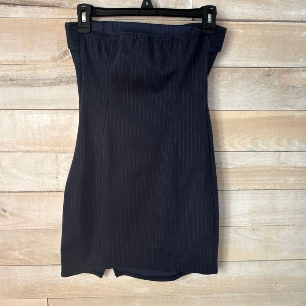 Wild Fable Navy Pinstripe Strapless Mini Dress Size S - Picture 4 of 7